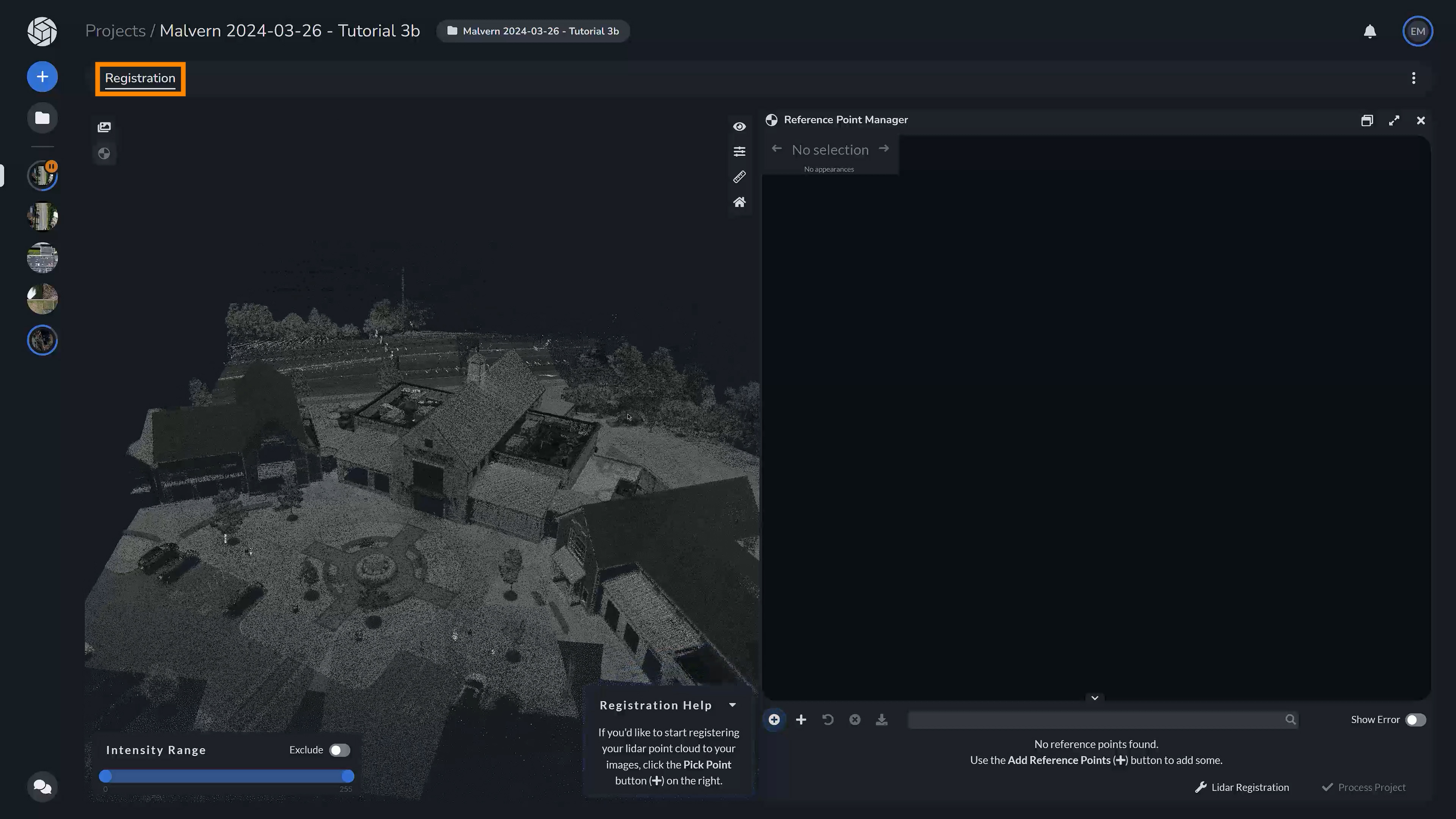 PixElement LiDAR Registration Tab