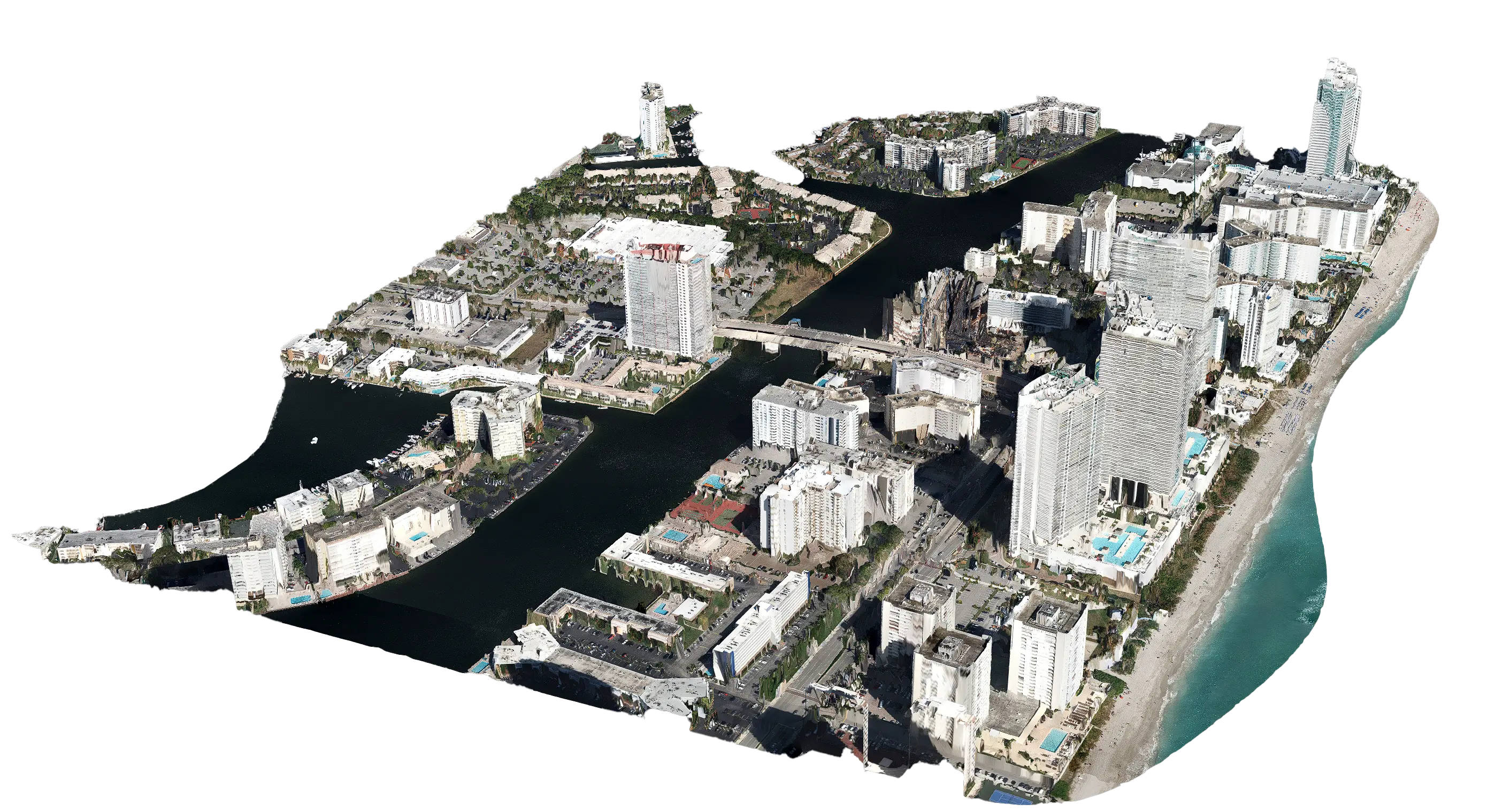 PixElement rendered 3D model of combined LiDAR + Imagery dataset of downtown Miami, Florida.