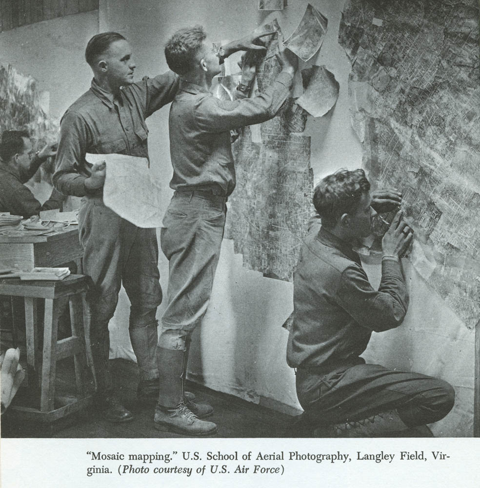 "Mosaic Mapping." U.S. School of Aerial Photography, Langley Field, Virginia. (Photo courtesy of U.S. Air Force)