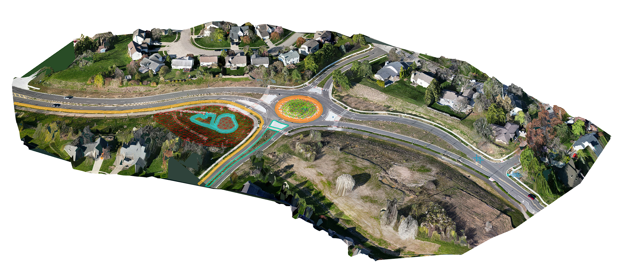 Surface Model of Example Road Imageset with Road Feature Markups