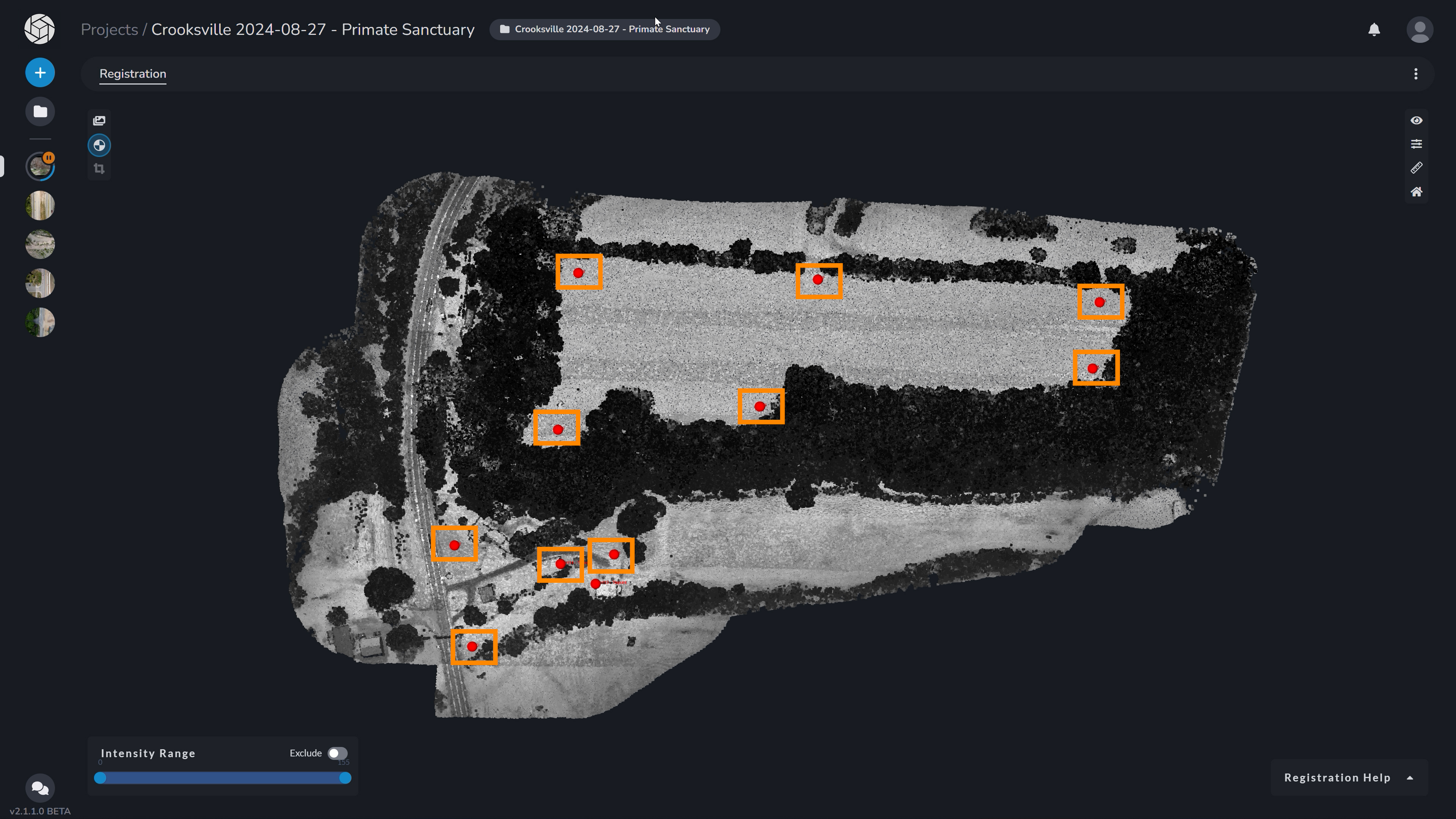 PixElement Lidar Registration - More matching points increases registration accuracy