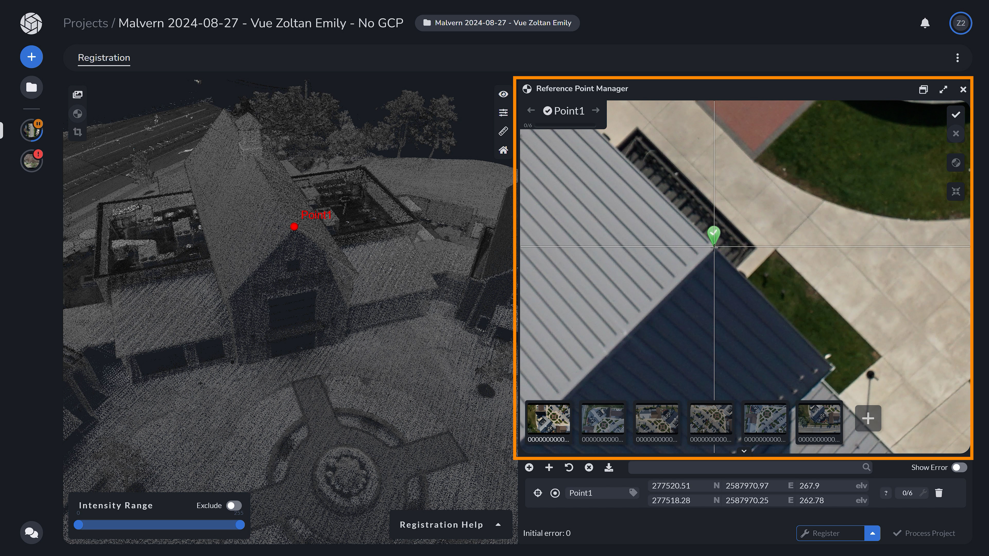 PixElement Lidar Registration - Pick the point on the cloud then in the images