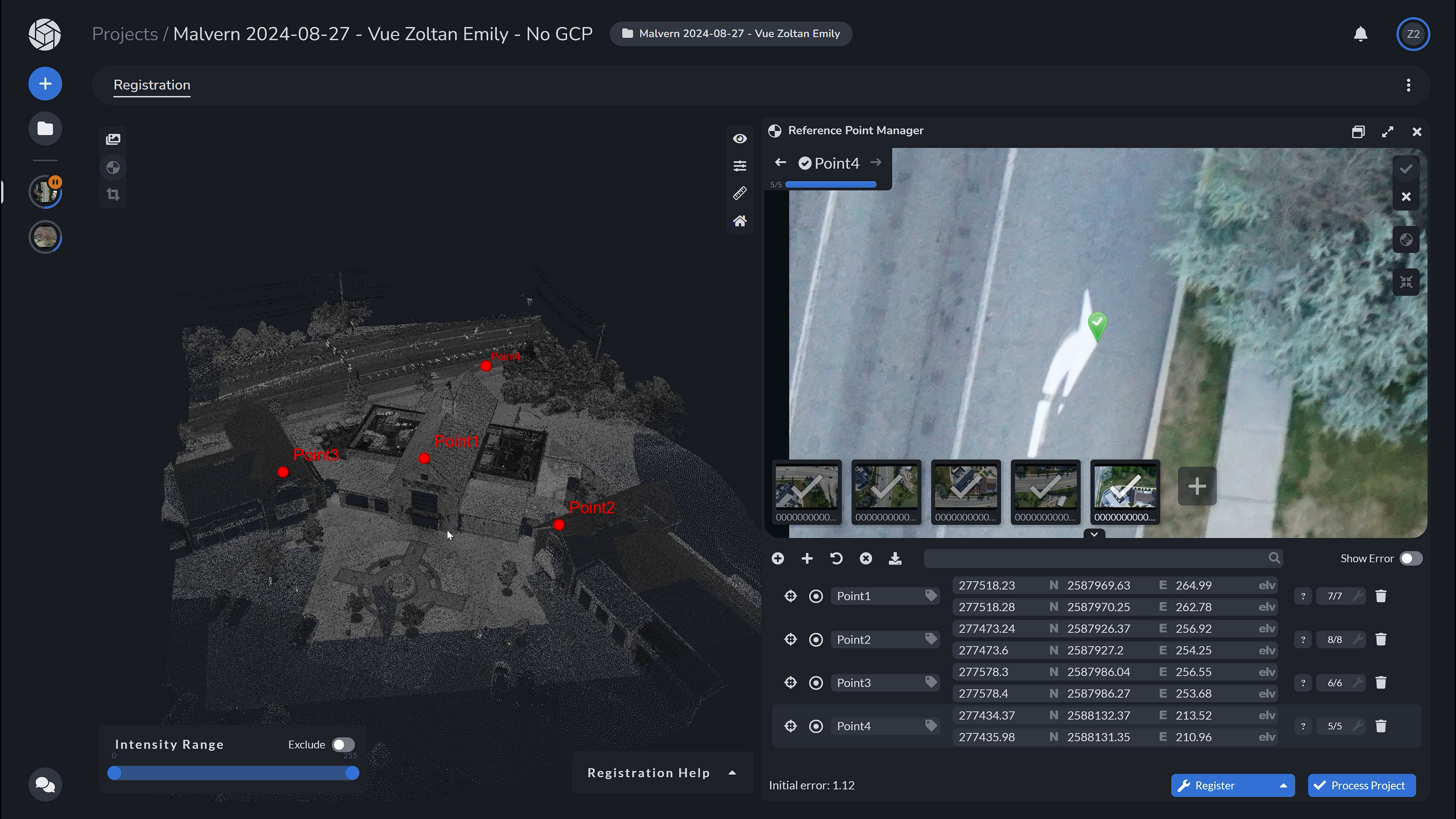 PixElement Lidar Registration - Multiple tiepoints to be registered