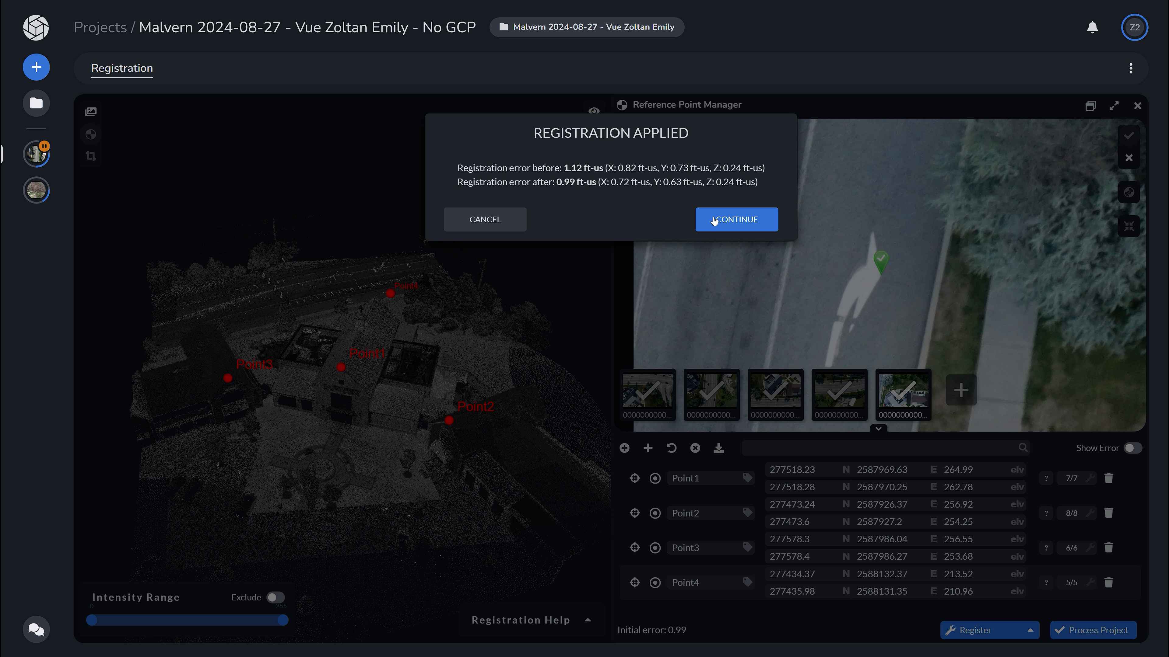 PixElement Lidar Registration - Registration applied