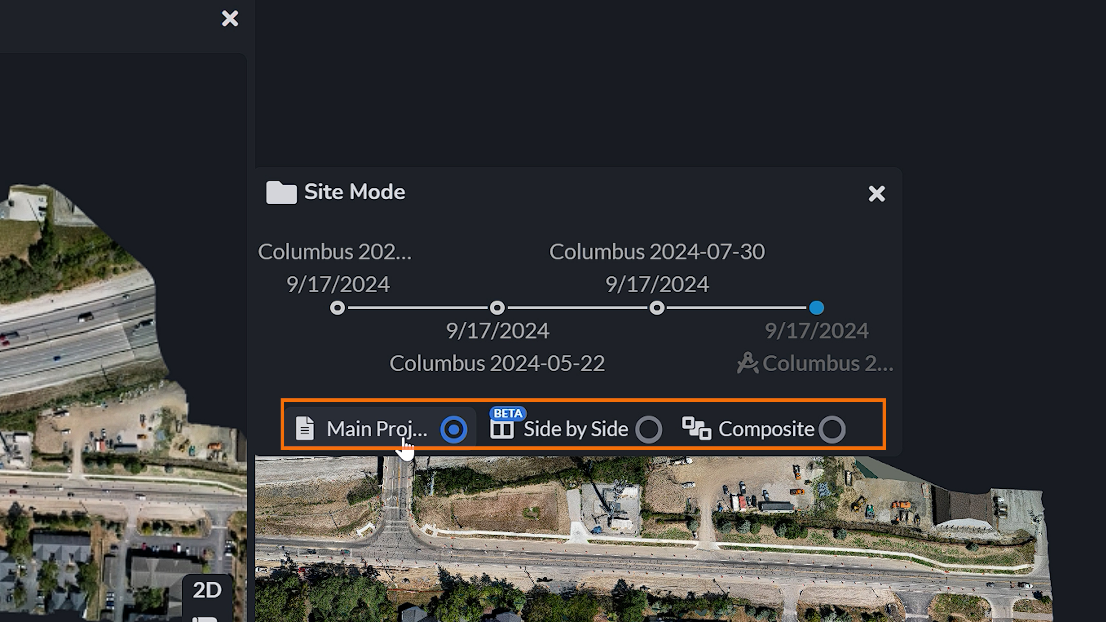 site mode timeline