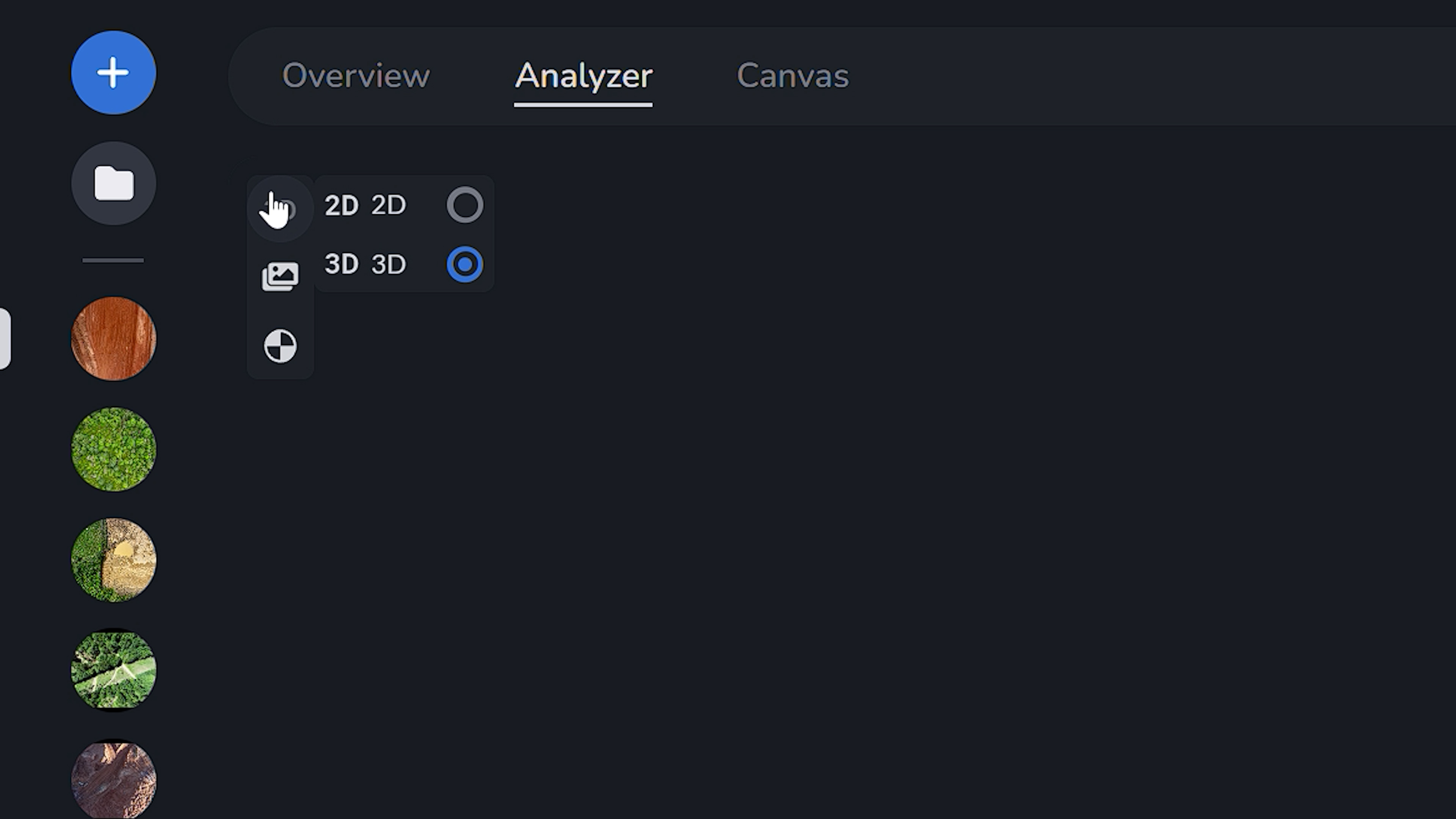 Analyzer Menu Closeup