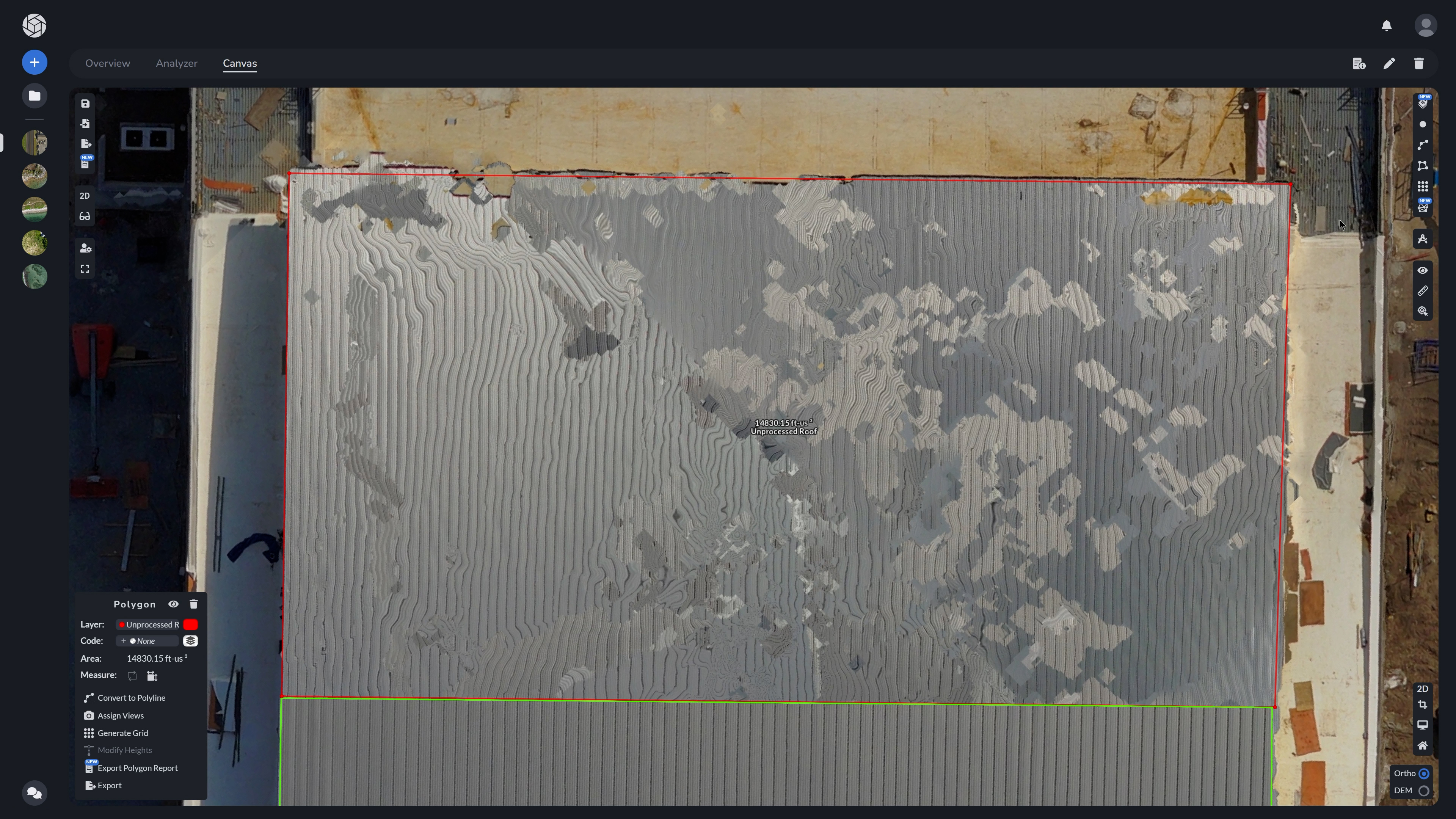 {Distorted Roof Example}