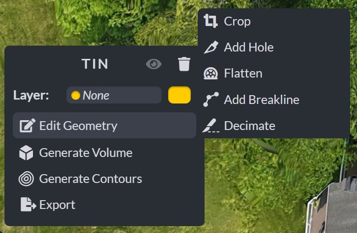 Edit Geometry Menu