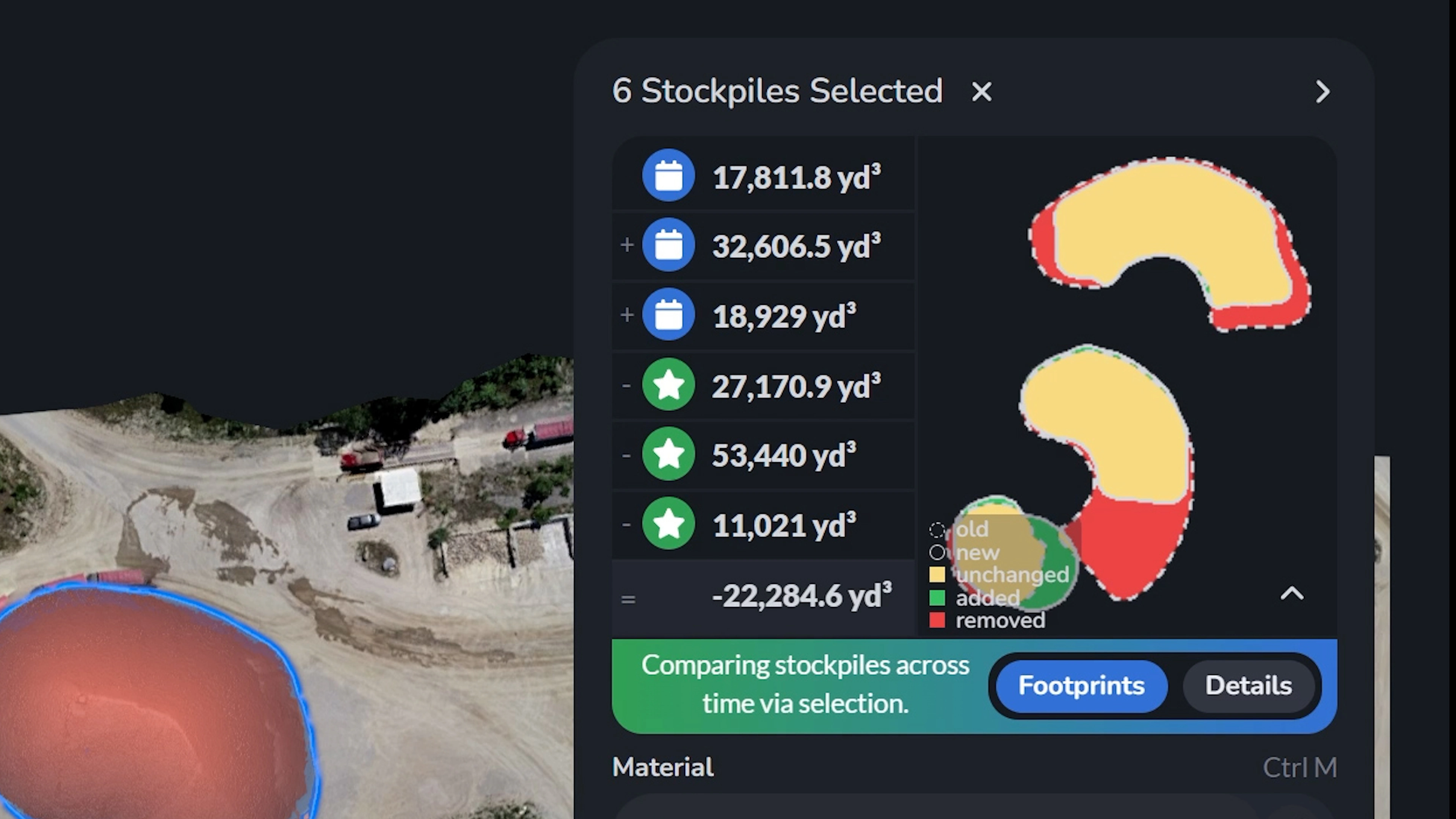 Stockpile Comparison Map View