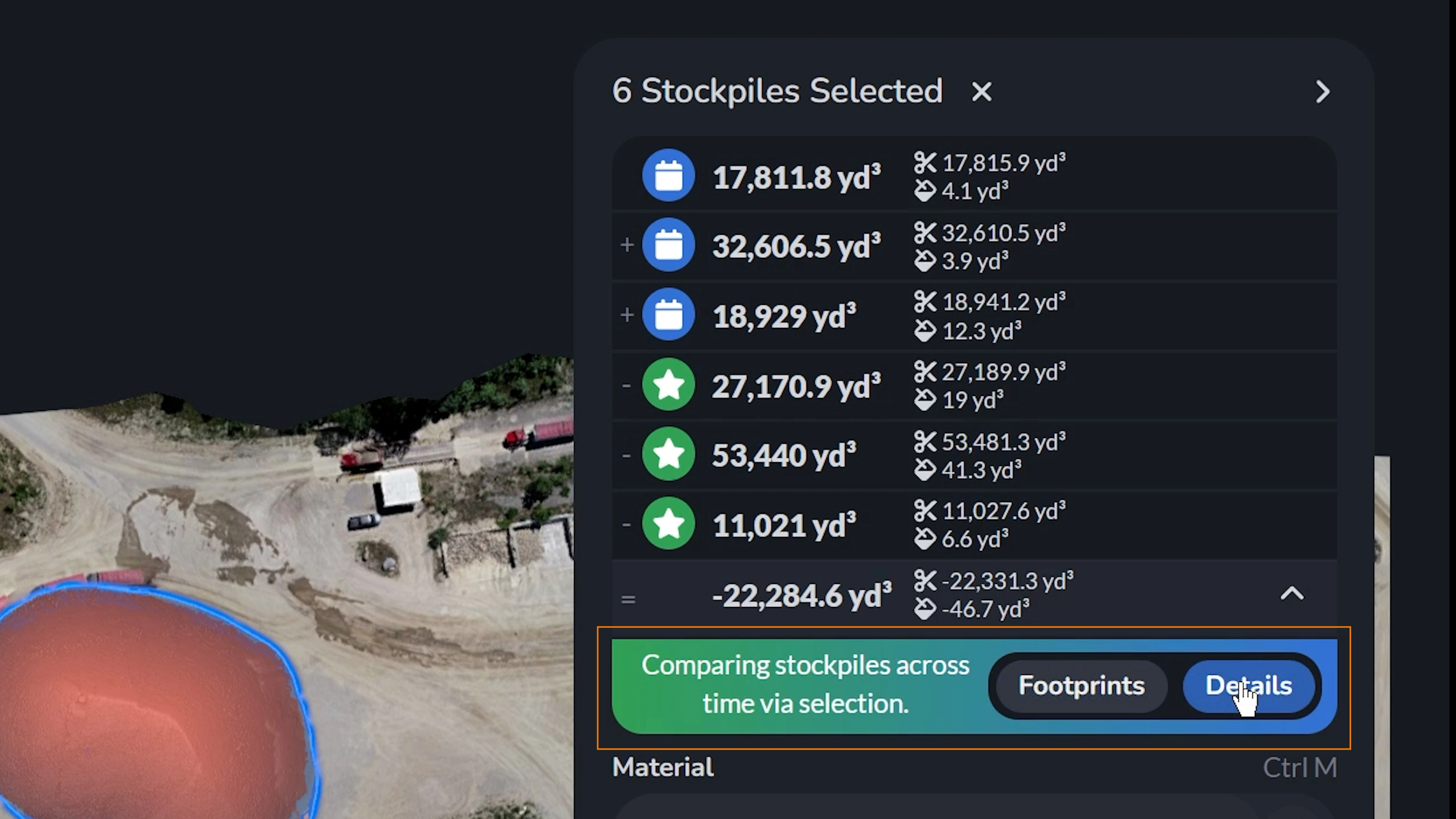 Stockpile Volumetric Details