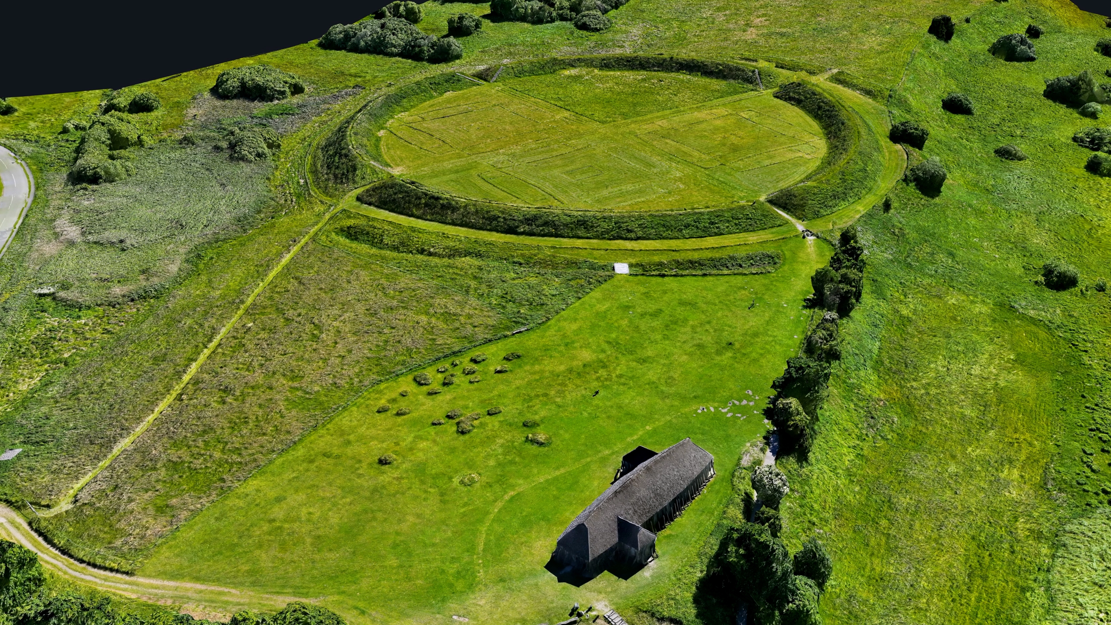 Oblique 3D view of Fyrkat's rampart