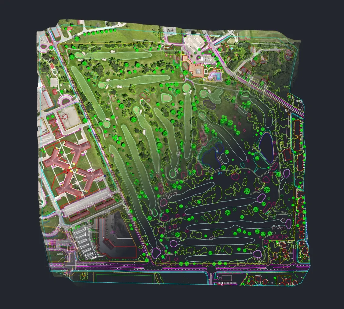 Golf Course Mapping - 2D CAD FastDraft
